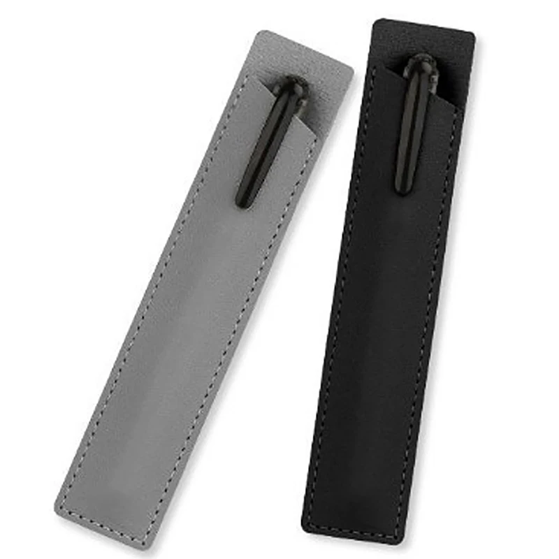 Portable Solid Color PU Leather Pen Sleeve Student Pen Pouch Fountain Pen Ballpoint Pen Scratch Resistant Pen Sleeve