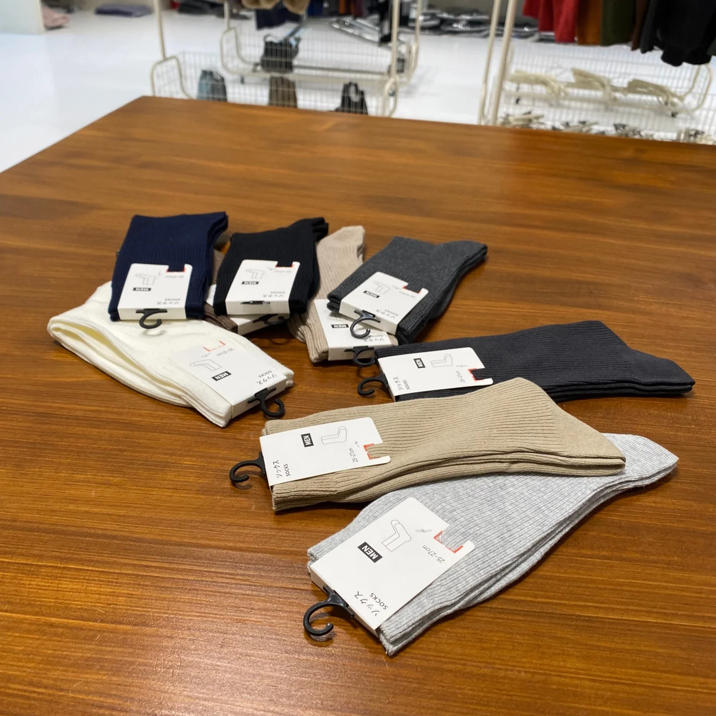 

Men's Mid-Calf Knitted Cotton Socks Pure Color Versatile Double Needle Autumn Winter Warm Breathable Comfortable Basic