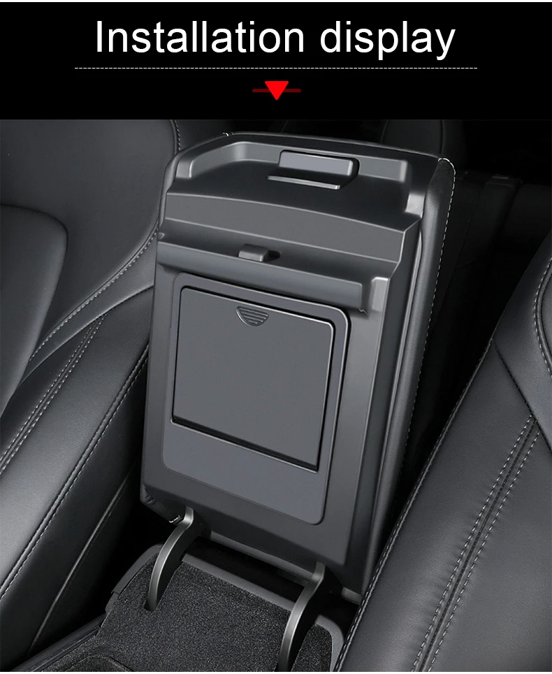 Für Tesla Model 3 Y 2017 2018 2019 2020 2021 2022 2023 ABS Auto Versteckter Aufbewahrungsbox Mittelkonsole Armlehnenabdeckung Organizer – Detail 9