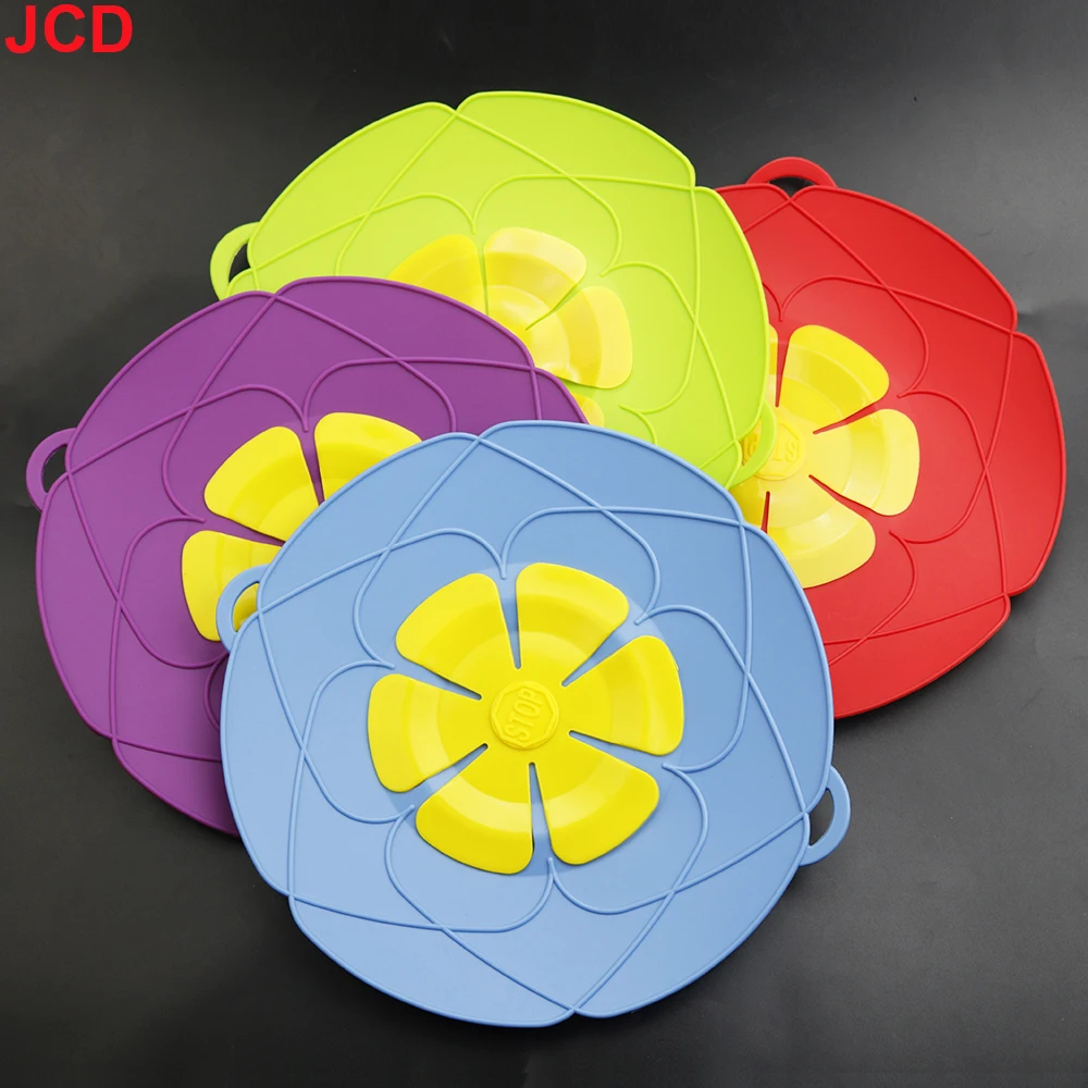 JCD 1pcs 26CM Silicone Overflow Proof Dustproof Pot Cover Kitchen High Temperature Resistant Splash Proof Anti Boiling Pot Cover