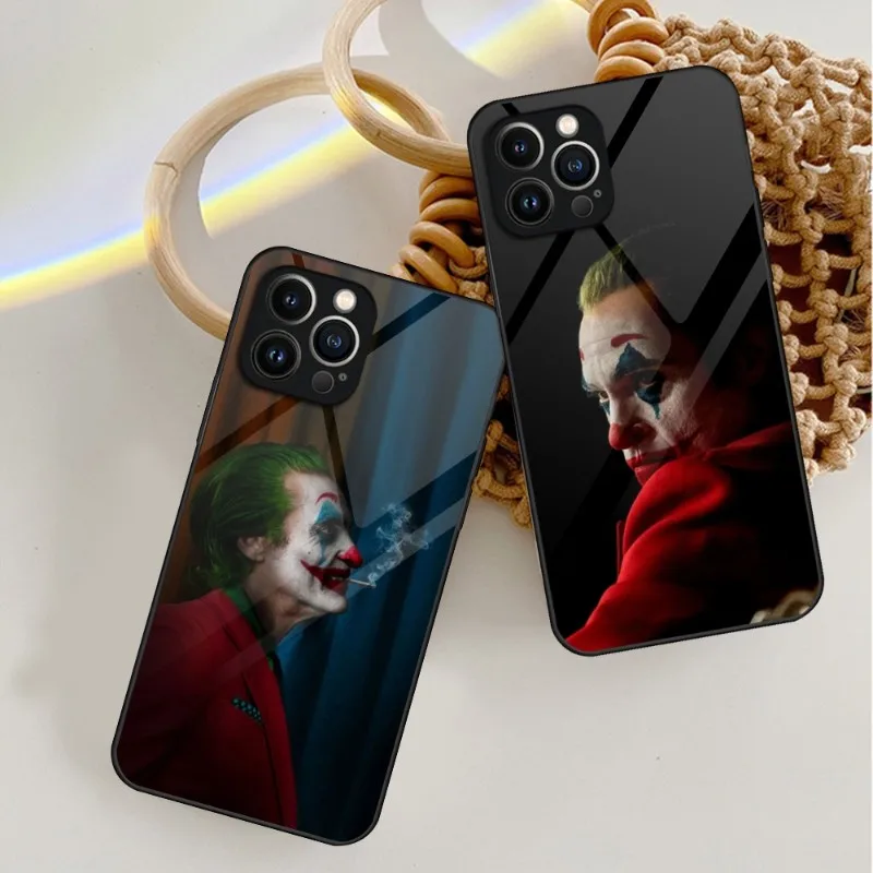 

Movie Joker Clown Phone Case Tempered Glass For IPhone 15 13 14 12 11 Pro XS Max Plus Mini X XR 8 7 6s SE2020 Cover