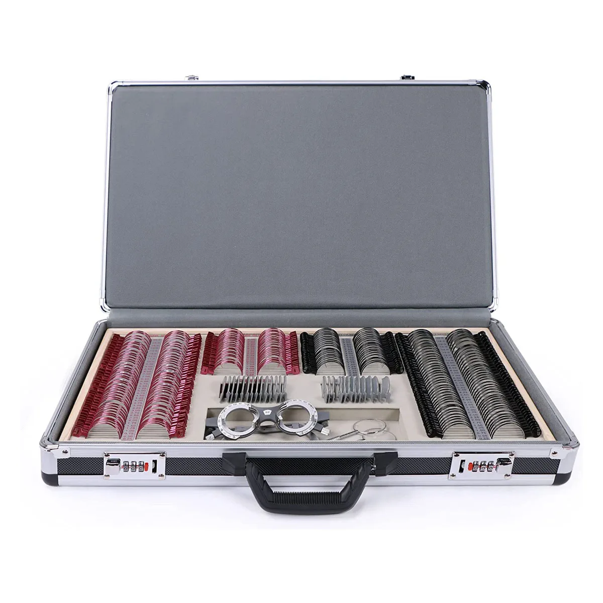 266 Pcs Metal Trial Color Lens Box Ophthalmic Instruments Optical Tool Set Case Optometry Rim Aluminium