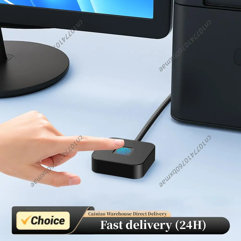 USB Fingerprint Reader with 5ft Cable Portable USB Fingerprint Logger Biometric Fingerprint Login Reader for Windows 11/10