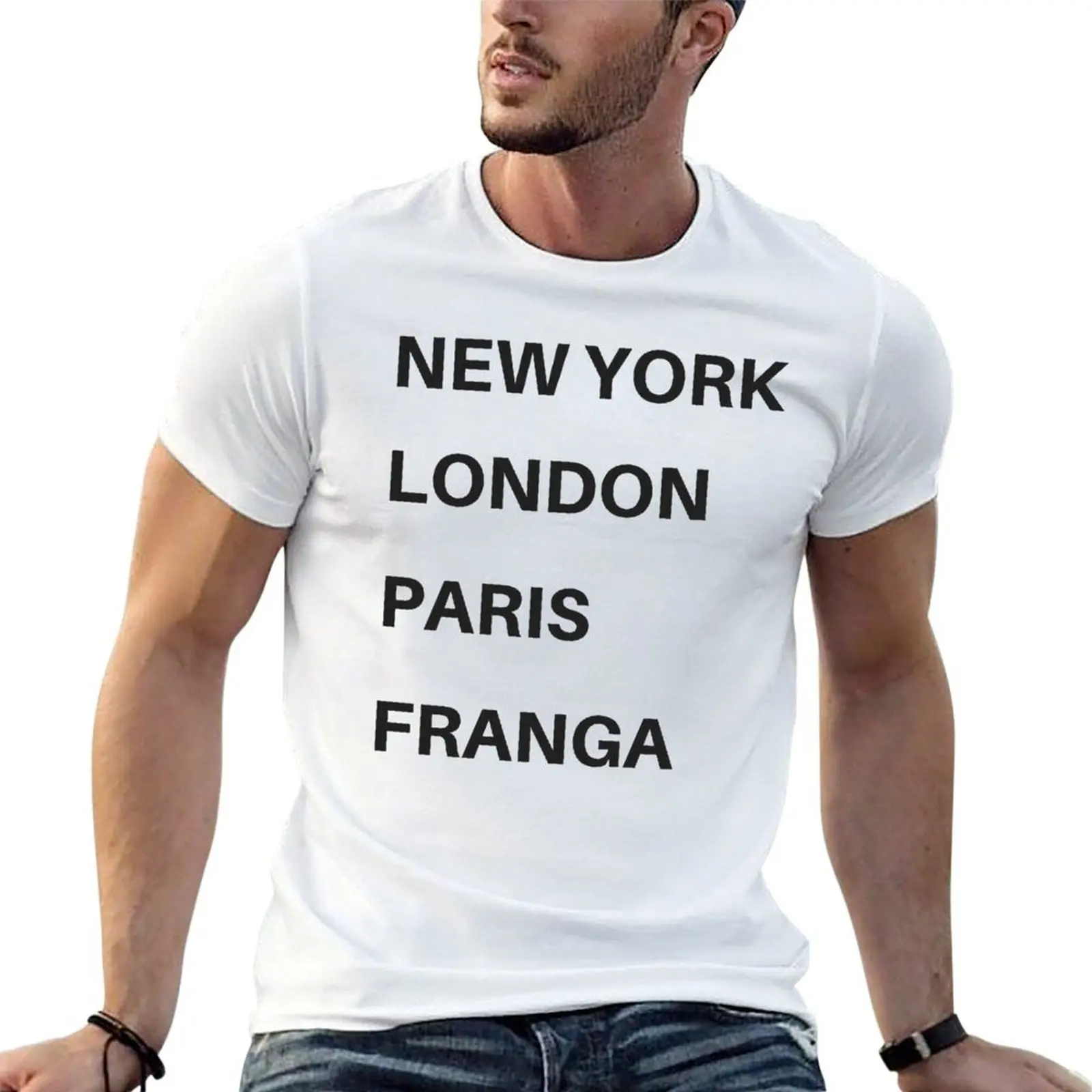 

NEW YORK LONDON PARIS FRANGA T-Shirt man graphic t shirt t shirt for man t shirts for man slim fit T-shirt