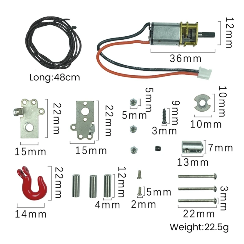 LD-P06 Verricello in metallo e telecomando per LDRC LD-P06 LD P06 Unimog 1/12 RC Truck Car Parti di aggiornamento Accessori,2