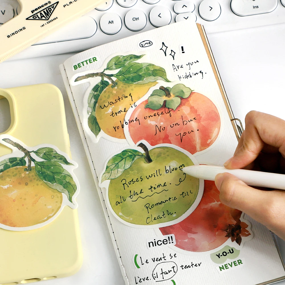 30 Pcs Cute Sticky Notes Fruits Kawaii Sticky Notes Fun Sticky Notes Cute Notepads Note Pads Self Stick Memo Pad office supplies
