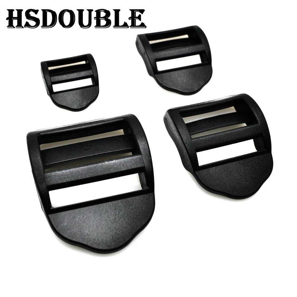 10 Pcs/Pack 20mm 25mm 32mm 38mm Plastic Black Ladder Lock Slider Release Buckles for Backpack Straps Webbing