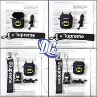 DC Comics Batman Silicone Cases for Airpods 1/2 Cartoon Wireless Earphone Protective Cover Housing Anti-lost Leash Accessories