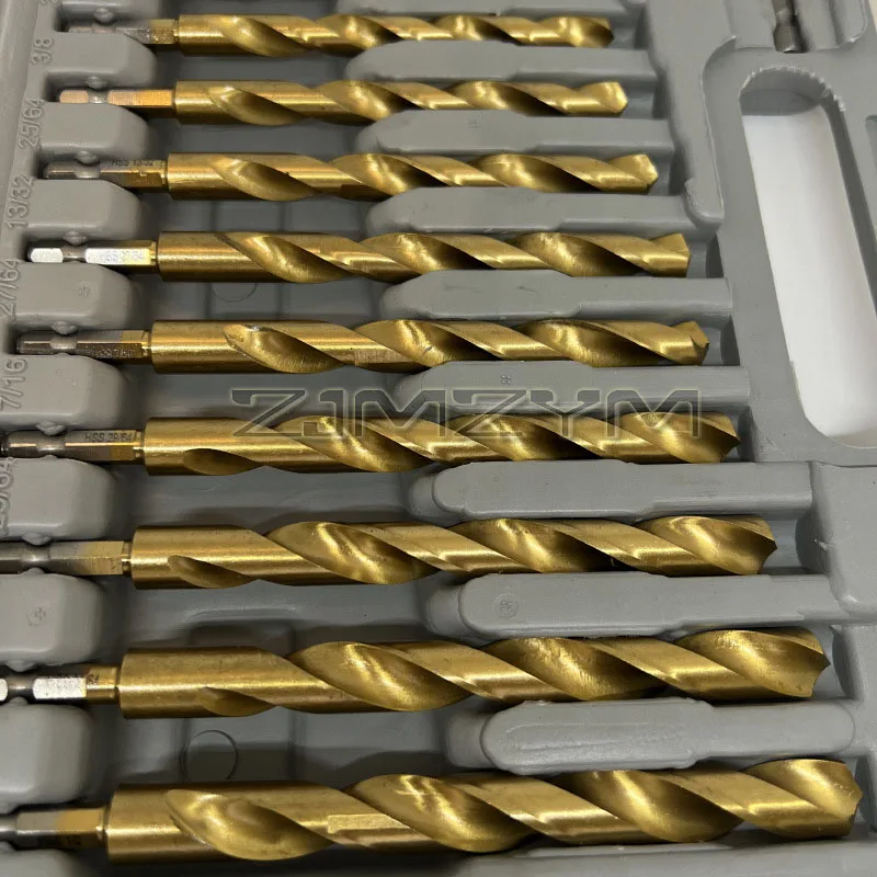 

30Pcs/set Twist Drill Bits HSS Titanium Impact Drill Bit Quick Change Design Hex Shank Drill Bit Set For Wood Steel Metal