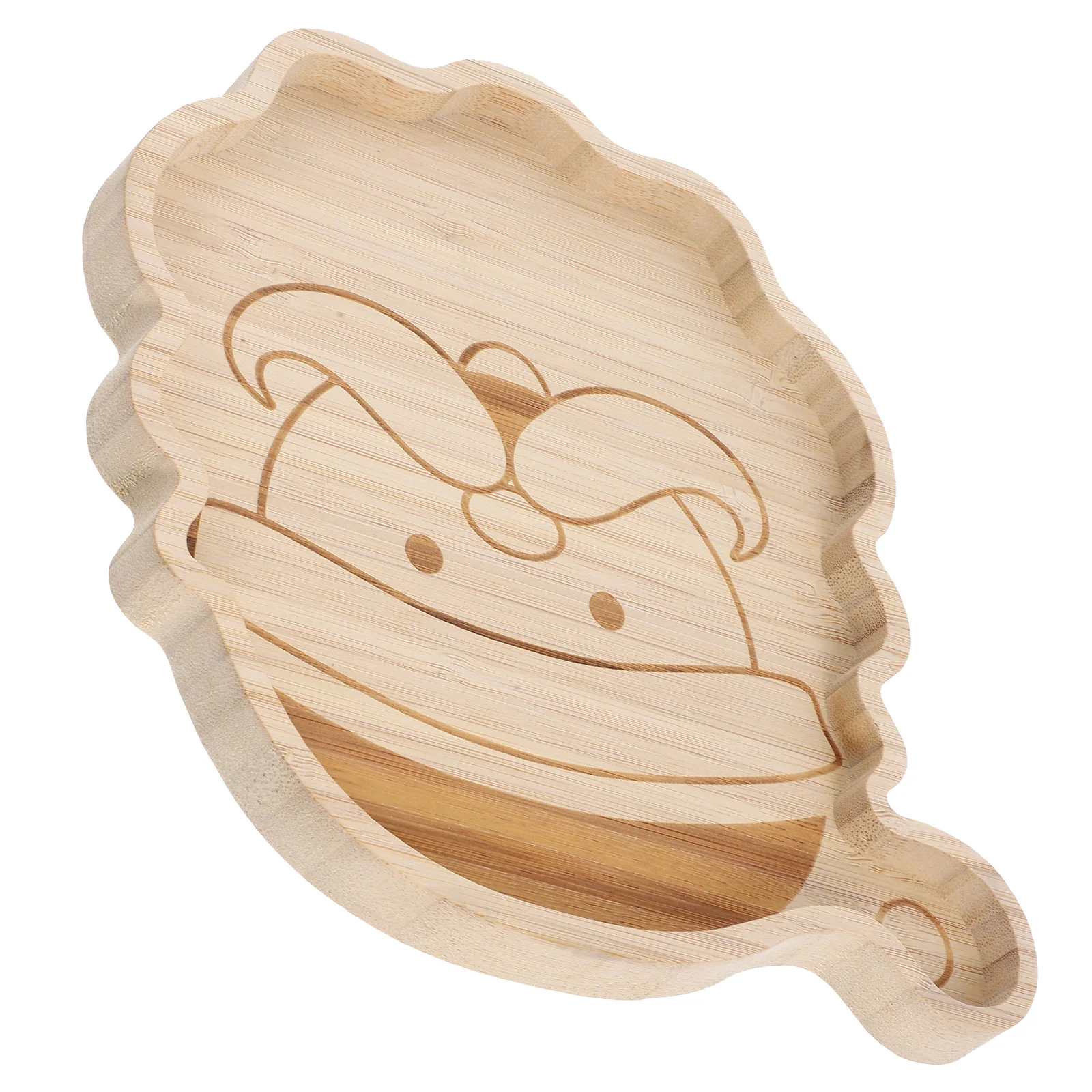 

Christmas Wood Serving Tray Santa Clause Carved Wooden Platter Rustic Xmas Snack Tray Food Serving Platter Festive Home Decor