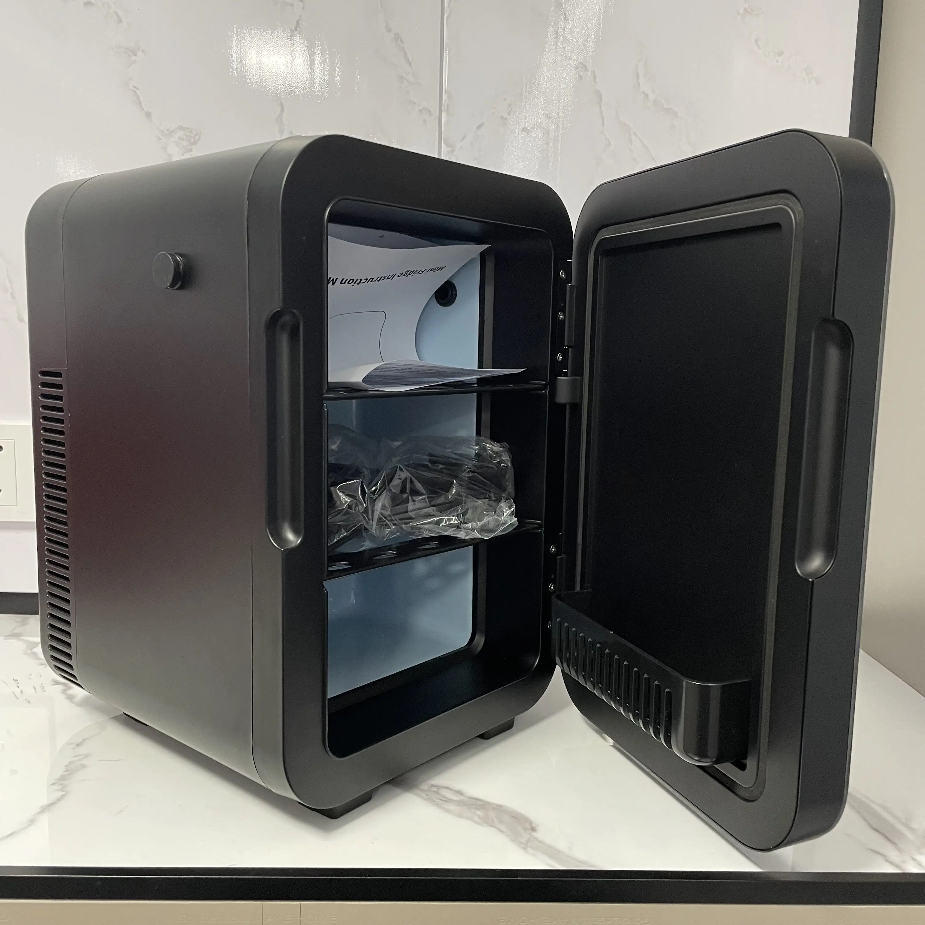 hot sale 10L black Car Refrigerator with Digital display(optional) Cooler Mini Fridge 220V 12V dual power Global plug optional
