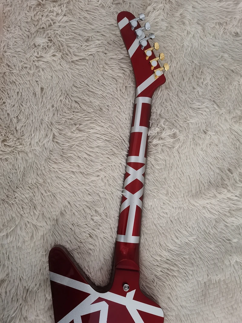 EVH High Quality STRIPED series Shark Shaped electric Guitar, serrated electric guitar, front and back lines, in stock, fast shi