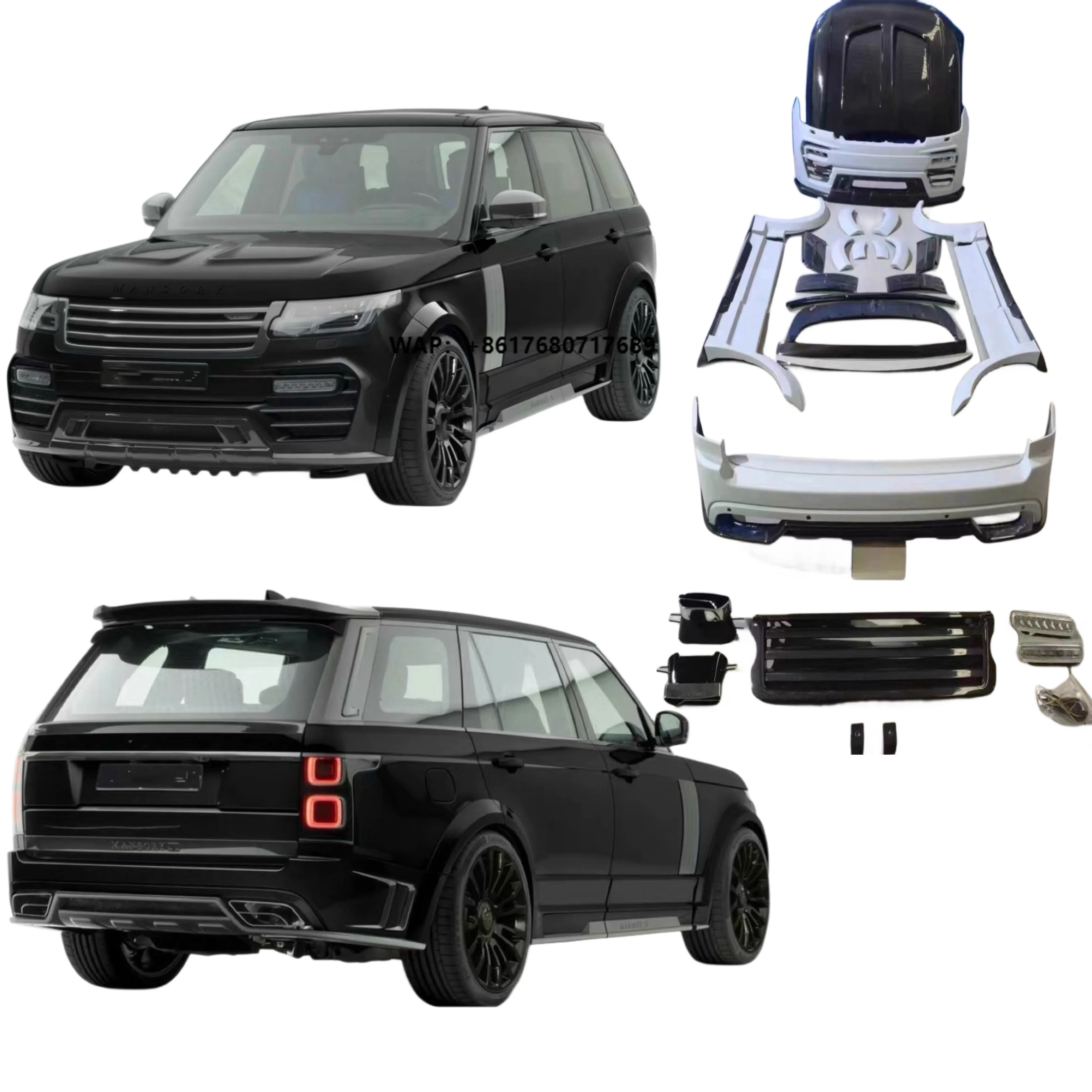 Msy Style Body Kit for Land Range Rover Front and Rear Bumper Wide Diffuser Spoiler Hood