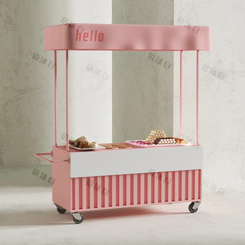 

Wrought iron float stall movable outdoor night market stall stall car dedicated