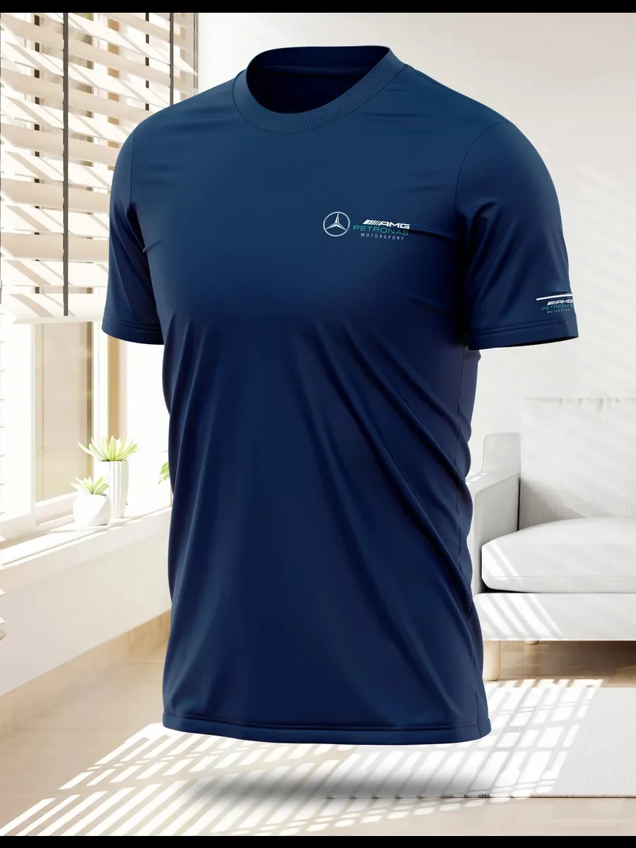 Mercedes Benz F1 Team Простая повседневная универсальная свободная удобная дышащая спортивная одежда для гонок и велоспорта Мужская футболка Mercedes Benz F1 Team Простая повседневная универсальная свободная удобная дышащая спортивная одежда для гонок и велоспорта Мужская футболка
