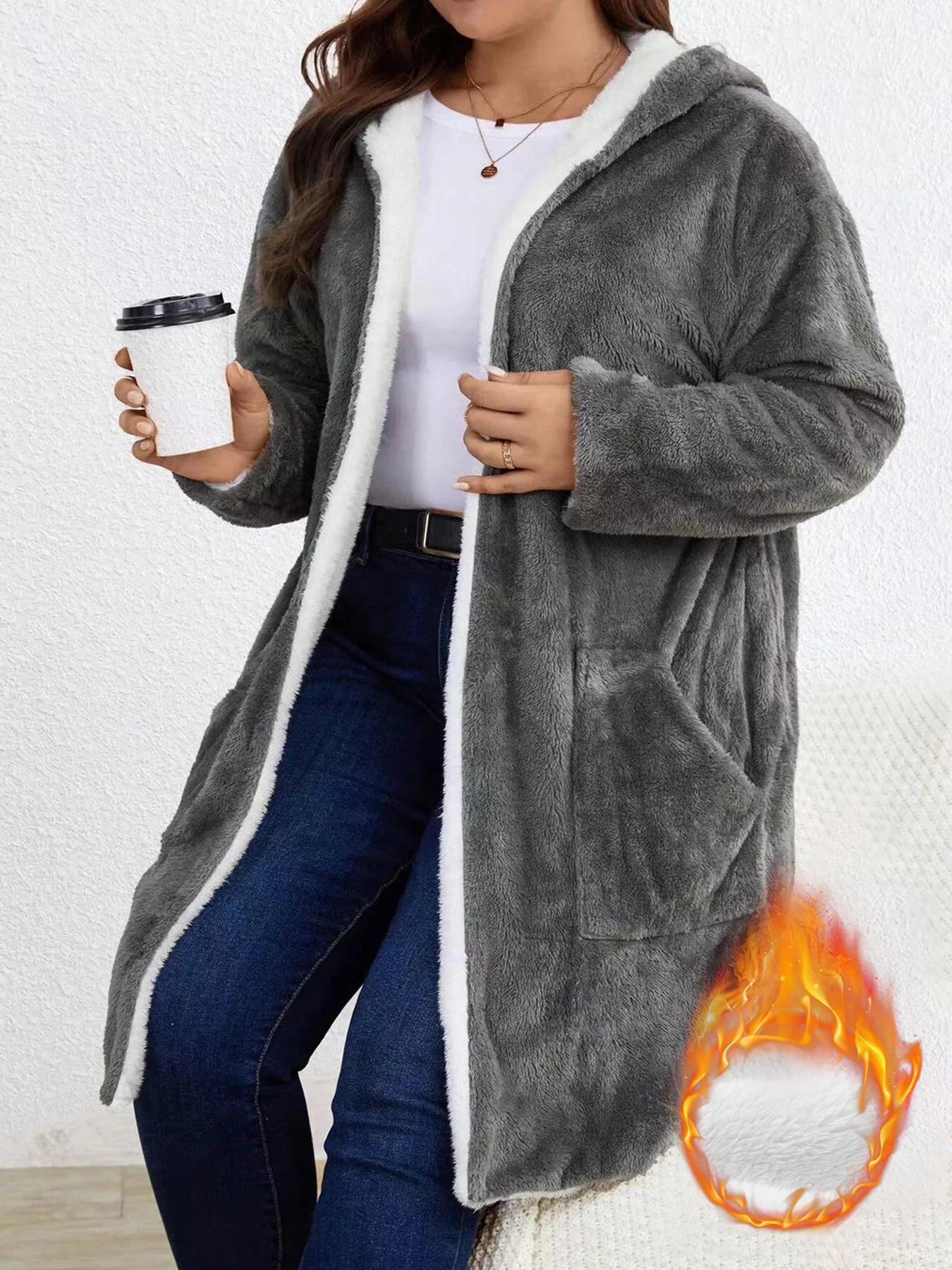 Cardigã Feminino Plus Size com - Longline Cardigan Knit avaliação e preço
