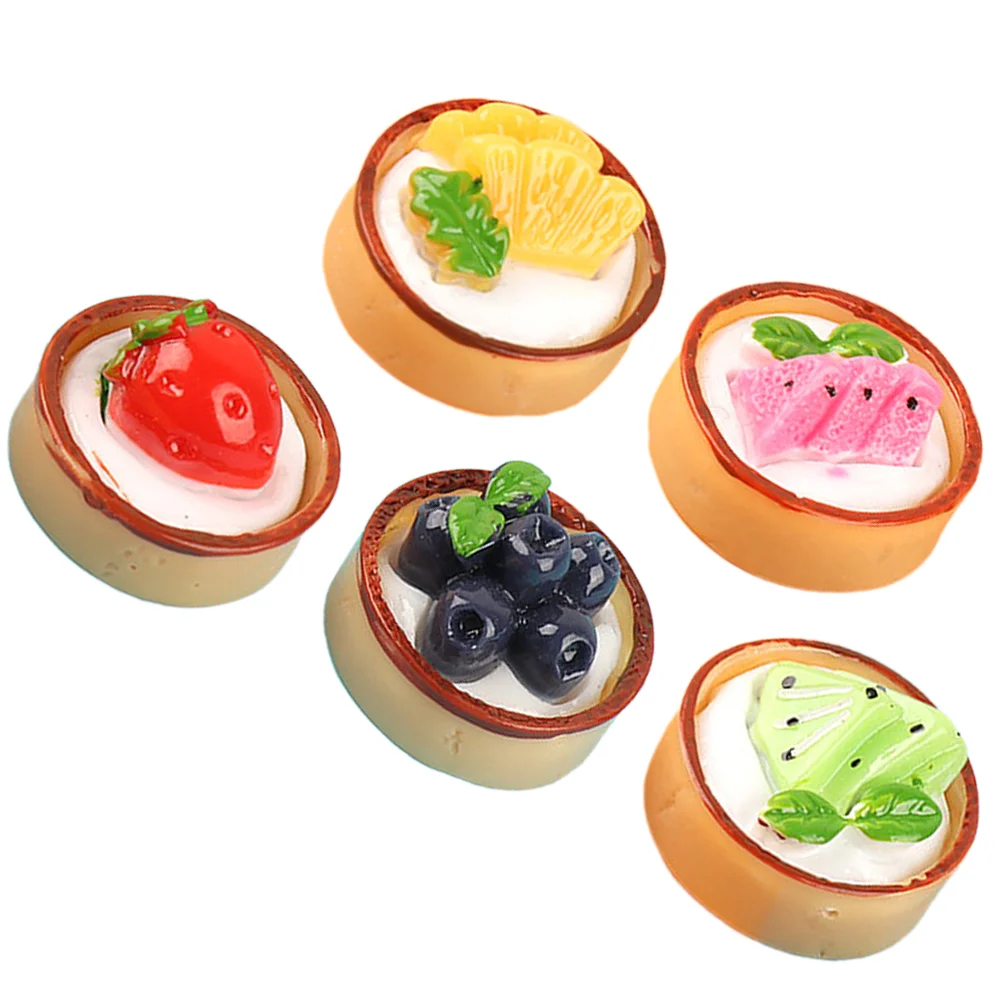 

5 Pcs Simulated Desserts Cake Decorations Miniatures Delicate Models Artificial Props Cakes