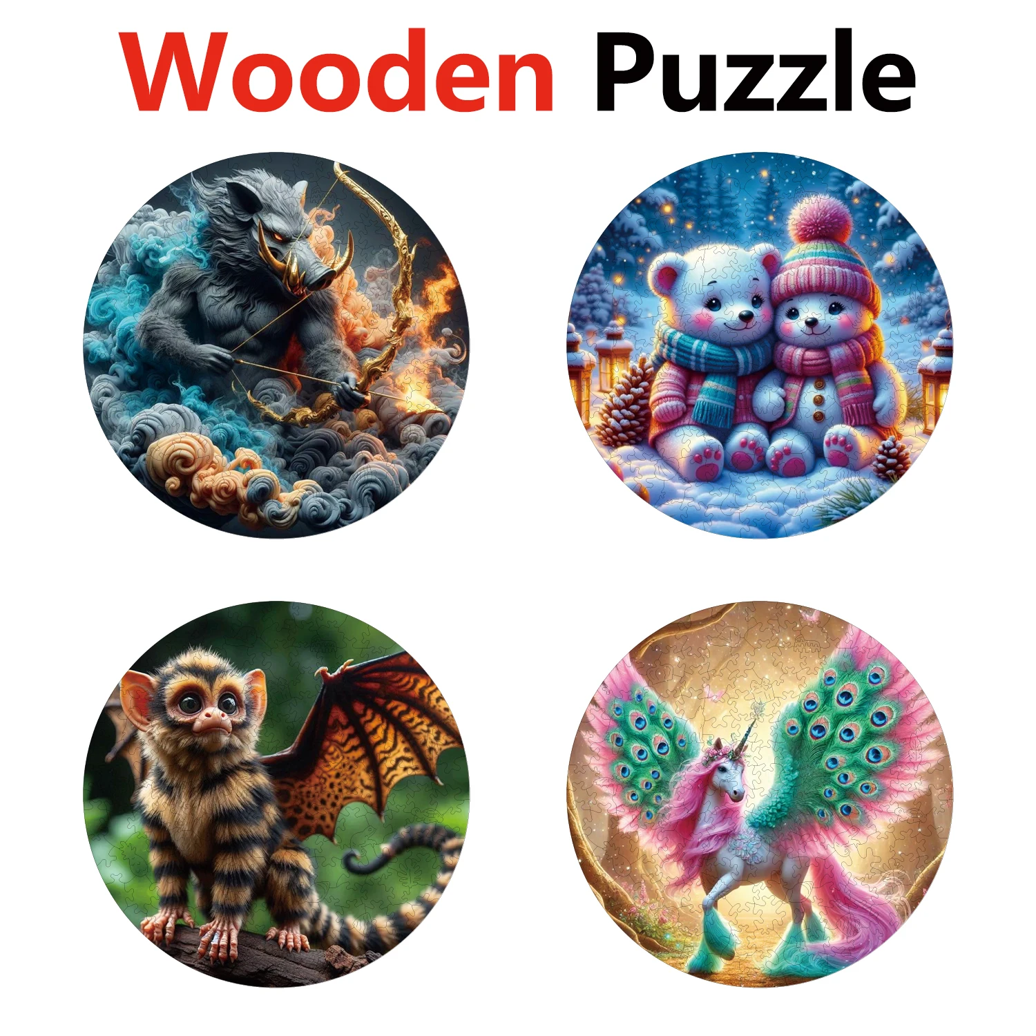 

Wild Boar Monkey Unicorn Animal Puzzles High Quality Jigsaw Puzzle Wooden Puzzle Best Christmas Gift