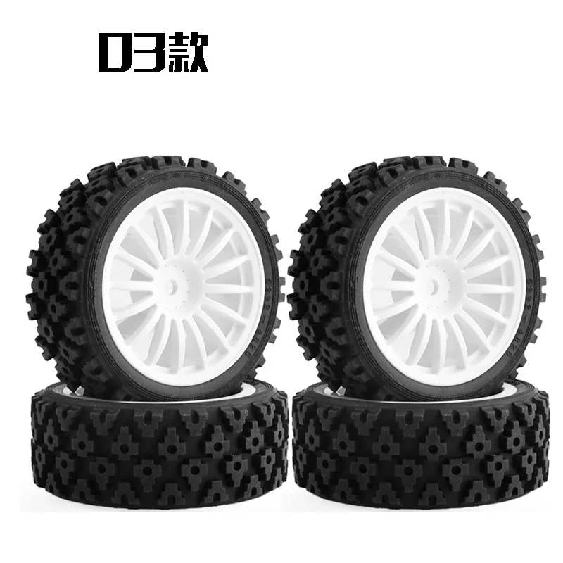 4pcs Flat Run Rally Universal Wheel Tires For Tamiya TT01/TT02/XV-01/XV02/HPI 1/10 RC Car Tires DIY Repair Accessories