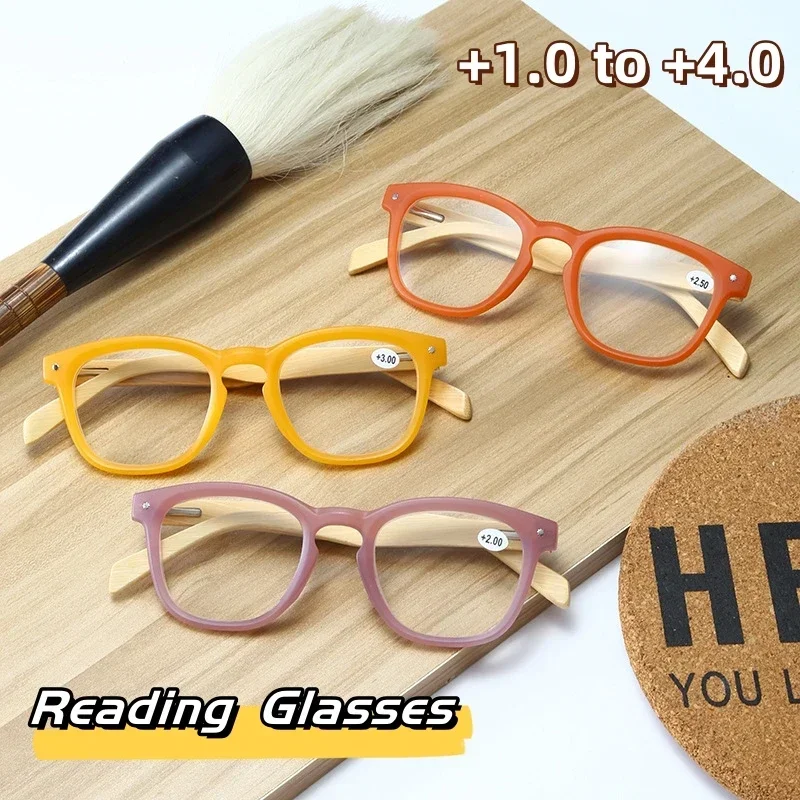 New Presbyopia Glasses Rice Nail Bamboo Legs Colorful High Definition Reading Glasses Portable Anti-Blue Light Far Sight Eyewear