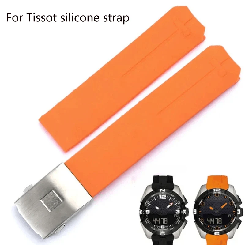 Silicone strap For Tissot 1853 Tengzhi T-Touch original T013 rubber watch band T047T081T33 Men\'s waterproof wrist 20mm 21mm