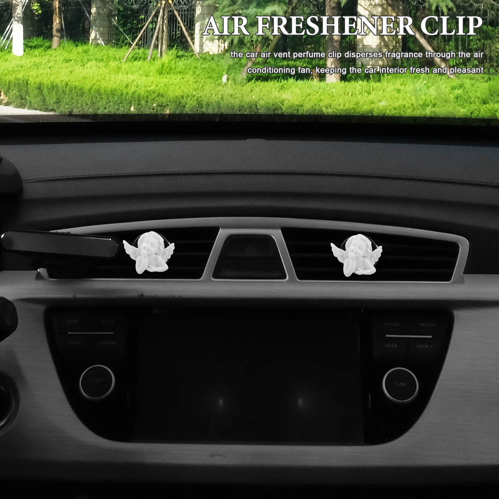 

Air Freshener Diffuser Angel Resin Ornament Adjustable Clip Vent Interior Protection Aromatherapy Decor Car Vent Clips
