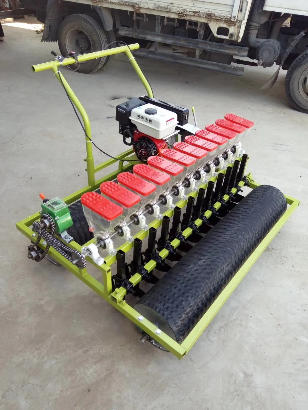 planter manufacturer 7.5HP gasoline power 12 row small seed vegetables carrot spinach green bean planting seeder machine