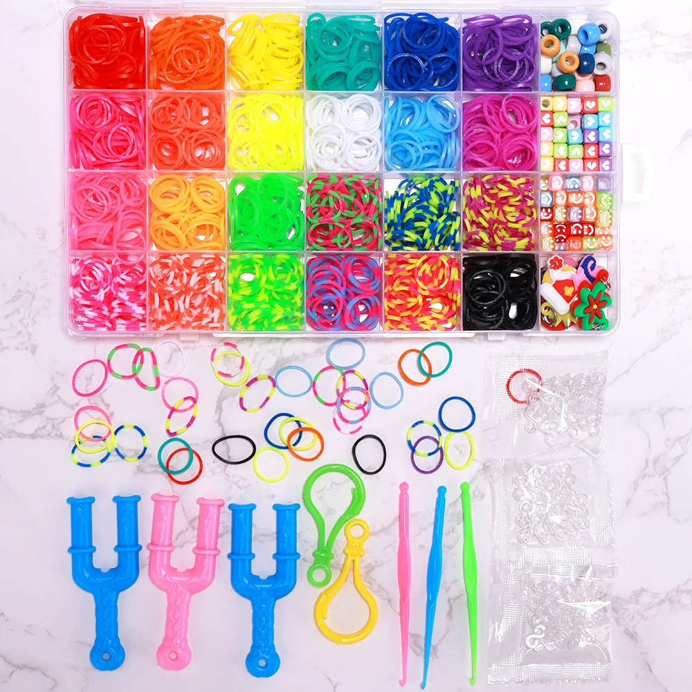 Rubber Bands Bracelet Kit, Loom Bracelet Making Kit for Kids, Rubber Bands Refill Loom Set, Loom Bands Kit，Friendship Bracelet G