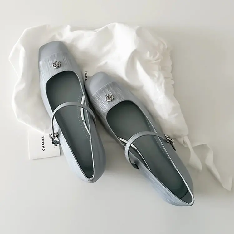

Flat Shoes for Women Spring and Autumn 2025 New French Square Toe Flat Bottom Mary Jane Shoes for Women loafers ladies shoes