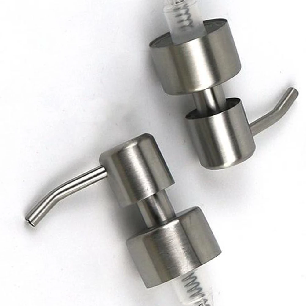 

2Pcs Soap Pump Head Replacement Dispenser Stainless Steel Long Nozzle Premium Material Home Kitchen Bathroom Bottle