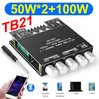 TPA3116D2 Power Amplifier Board Bluetooth 5.0 Subwoofer Amplifiers 2.1 Channel Power Audio Stereo Audio Power Amp Module ZK-TB21