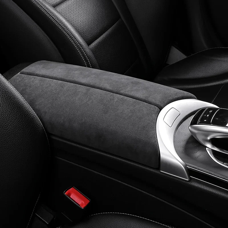 

Alcantara Overlay Car Armrest Box Shell Pretective Cover For Mercedes Benz C Class GlC 2016 2017 2018 2019 2020 2021 2021 2022