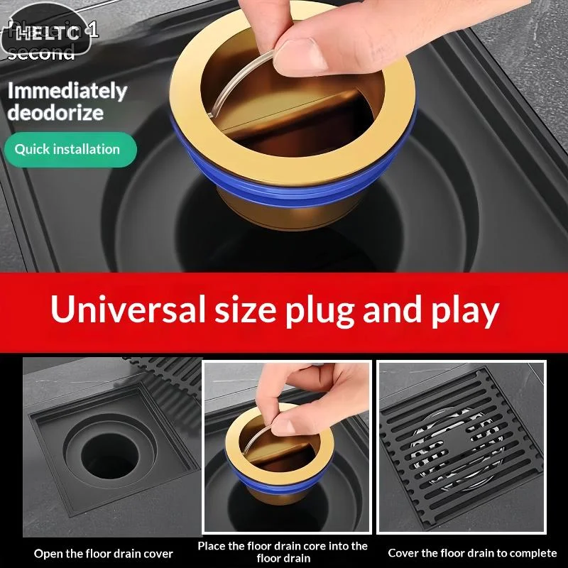 Brass Drain Plug One Way Valve Drop-in, Shower Floor Drain Backflow Preventer, Anti-Odor Shower Drain Plug, Shower Stopper