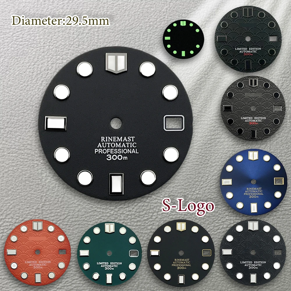 グリーンライトウォッチ改造修理アクセサリー,海波スケール,ロゴ,nh35,日本のムーブメント,28.5mm,nh36