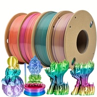 3D Printer Filament Bundle, Rainbow Silk Filament PLA 1.75mm, total 1kg, Rainbow series