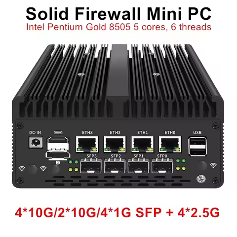 Aittact Mini Firewall PC 13th Gen Intel i5/i7 10G SFP 4x2.5GbE DDR5 5G SIM for OPNsense Industrial Router