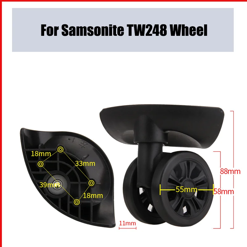 

For Samsonite TW248 Universal Wheel Replacement Suitcase Smooth Silent Shock Absorbing Wheel Accessories Wheels Casters Repair