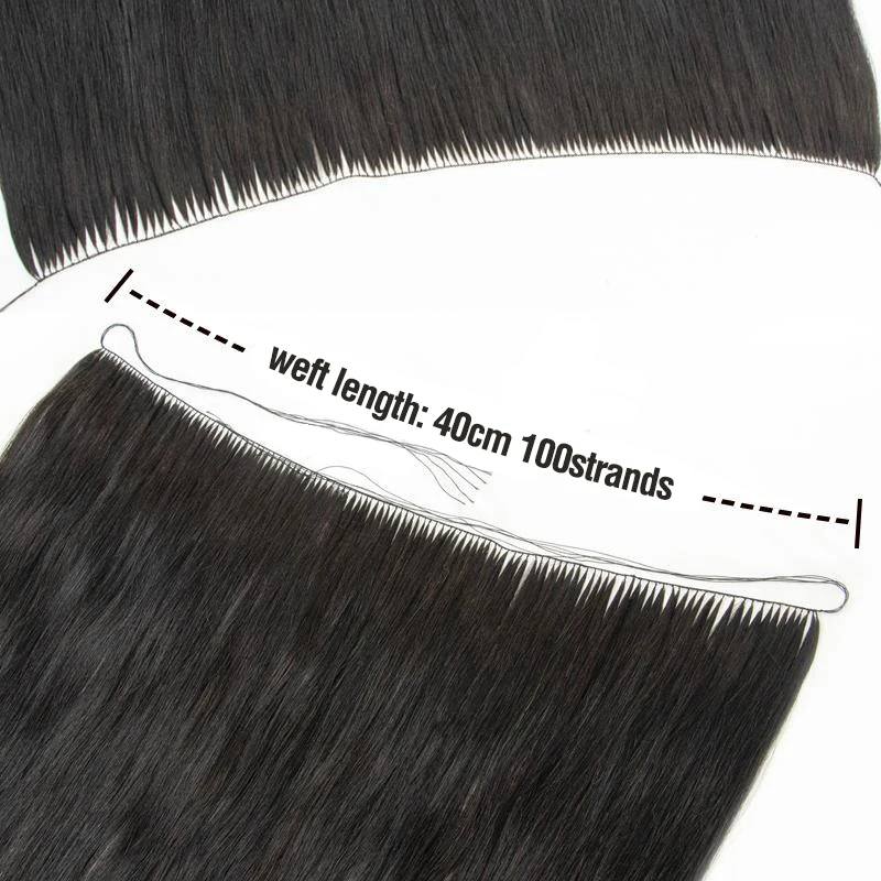 Invisible Seamless Feather Hair Extensions 16-22 Inch Adjustable One-Piece Straight Hair Weft Multiple Colors Available 40-70G