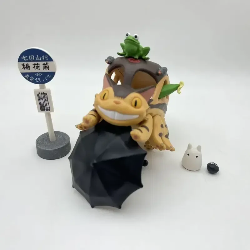 Popularne figurki anime z motywem kreskówkowym, warstwowe kwiaty, czarne koty, warstwowa muzyka, bez twarzy, męskie figurki w pudełku, prezent dla dzieci.