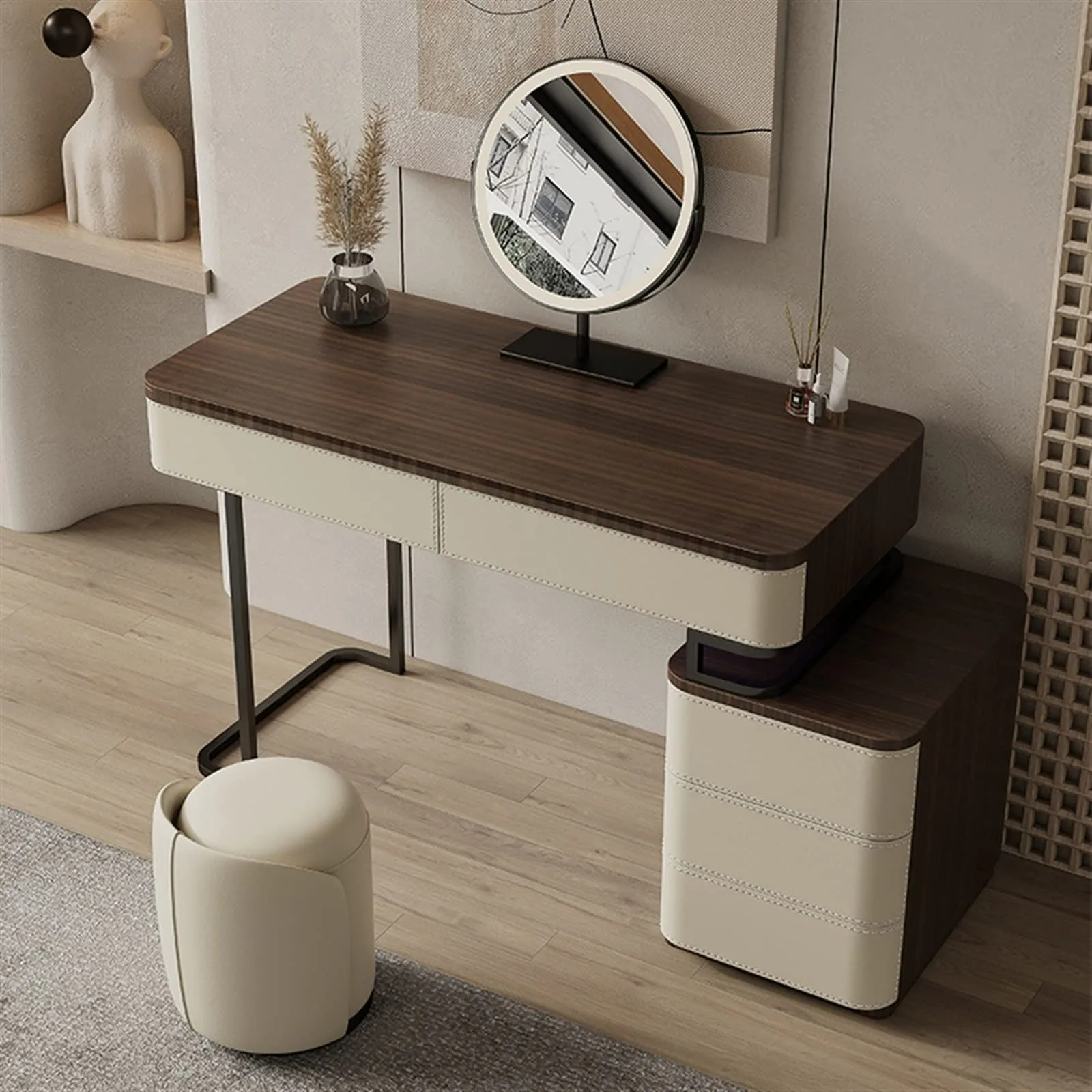 High-End Modern Solid Wood Office Computer Desk with Drawer Simple Storage Furniture for Home Studies, Bedrooms