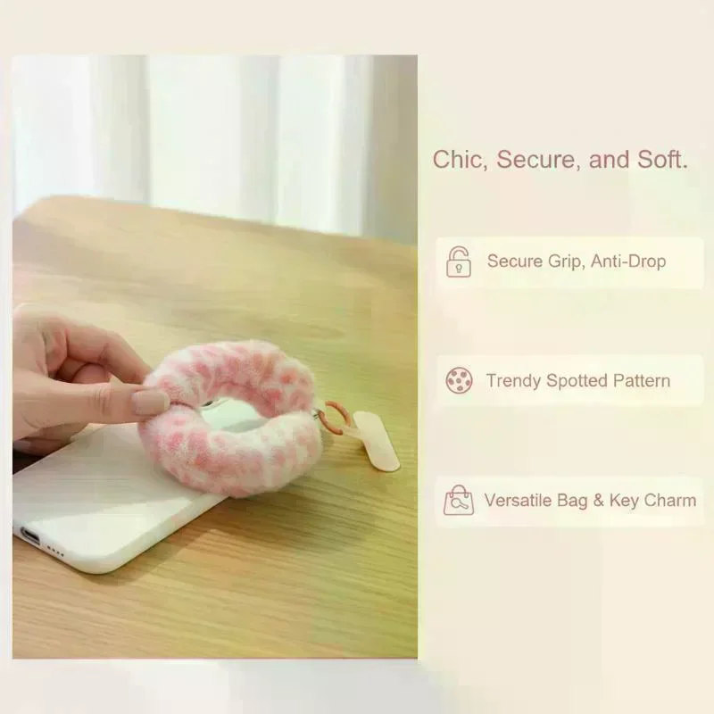 Trendy Wrist Lanyard Plush Colorful Mobile Phone Wrist Strap Keychain Pendant Mobile Phone Lanyard