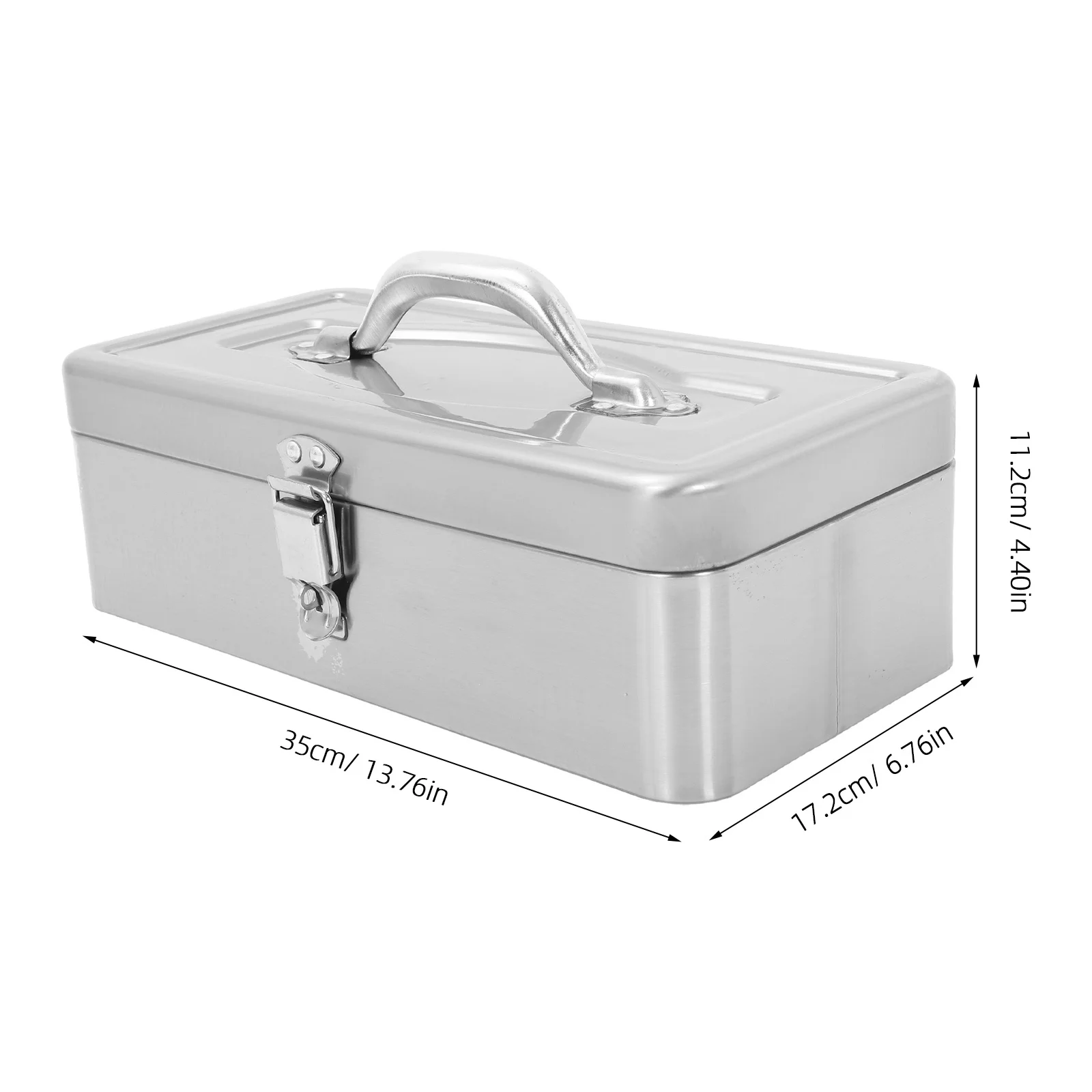 صندوق أدوات كبير من الفولاذ المقاوم للصدأ صندوق أدوات معدني محمول مقبض منظم تخزين الأجهزة الثقيلة ورشة عمل المرآب أداة منزلية #3