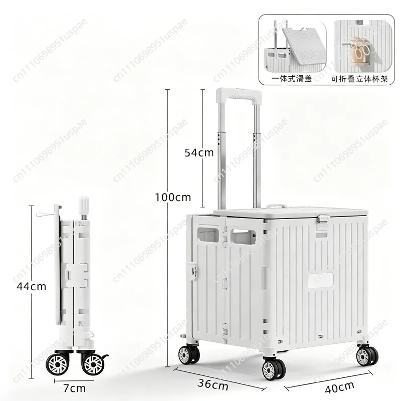 Small pull cart folding shopping cart household portable pull rod cart hand pull express trolley