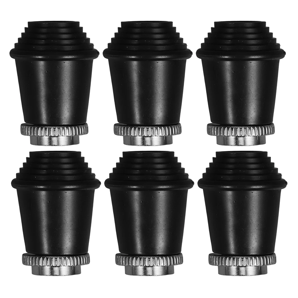 

6 Pcs Threaded Rubber Foot Pad Bass Drum Leg Accessories Damper Fall to The Ground