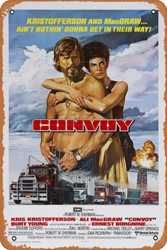 

Декоративный постер с изображением героев фильма Convoy, настенный ретро-декор для семьи, ресторана, бара, кафе, жестяной логотип 12x8 дюймов