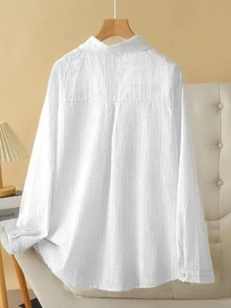 Plus Size Women's Fashionable Versatile Blouse Clothing Loose Long Sleeve Shirt New Hot Arrival Elegant Button-up Top for Ladies