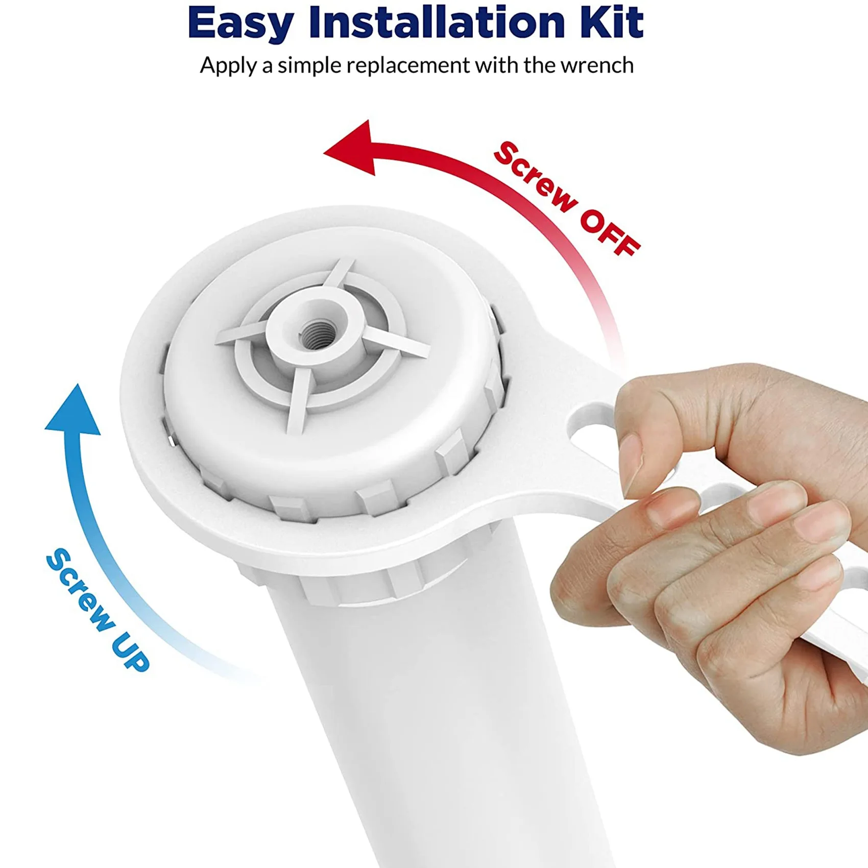 Osmosis Membrane Water System Filter for 1812/2012 Housing Wrench,3 Tube Fitting Elbow for 50/75/100/150 Filters