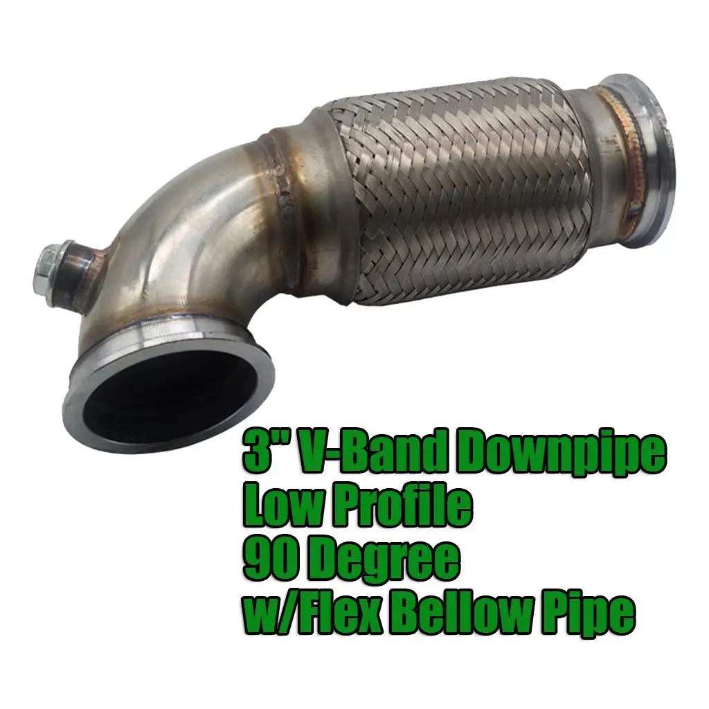 

3-дюймовая V-Band Downpipe 90 градусов с гибким Bellow O2 Bung, промышленный стандарт