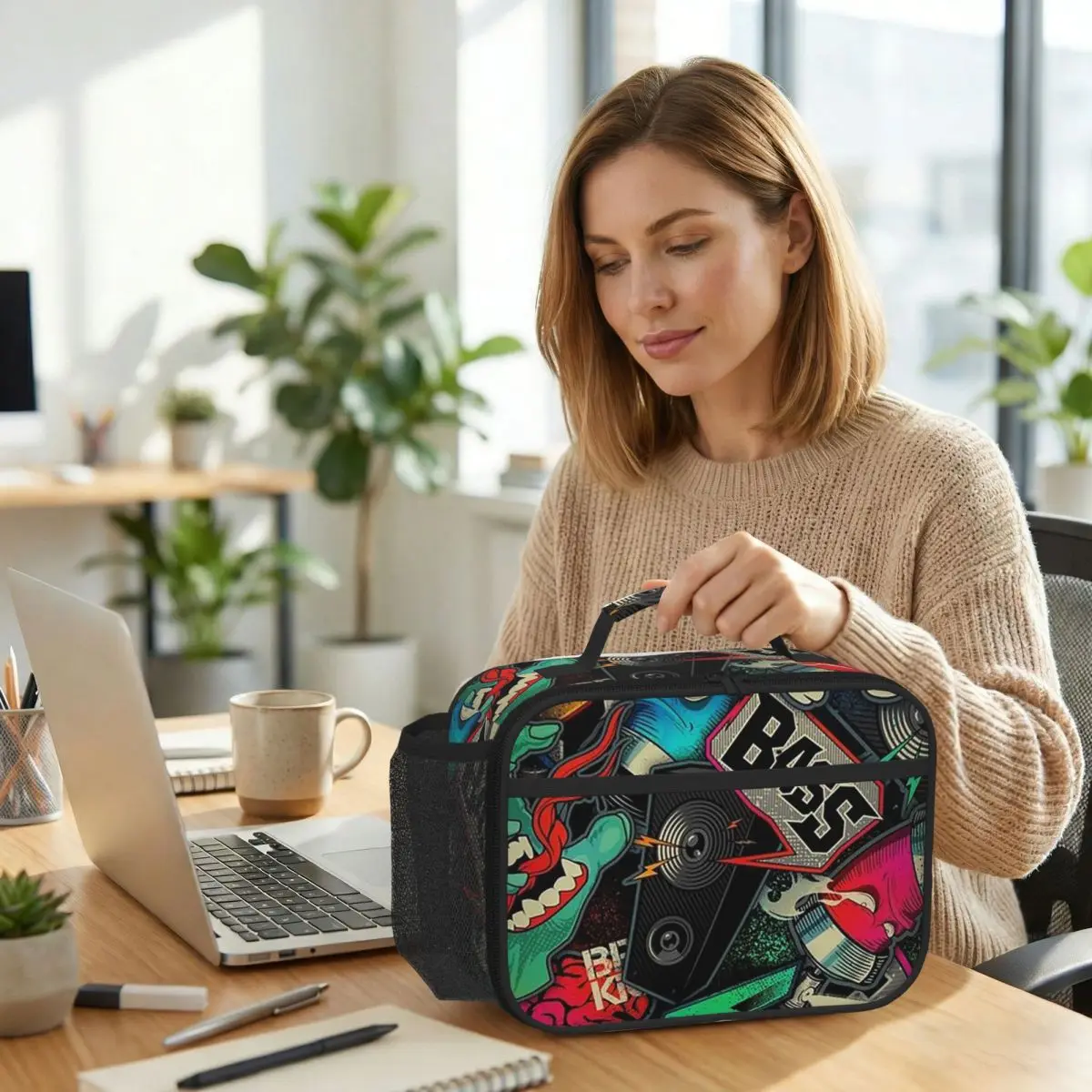 Urban Pattern Hip Hop Graffiti Street Art Insulated Lunch Bag for Women Office Cooler Thermal Food Box Tote Lunch Boxes