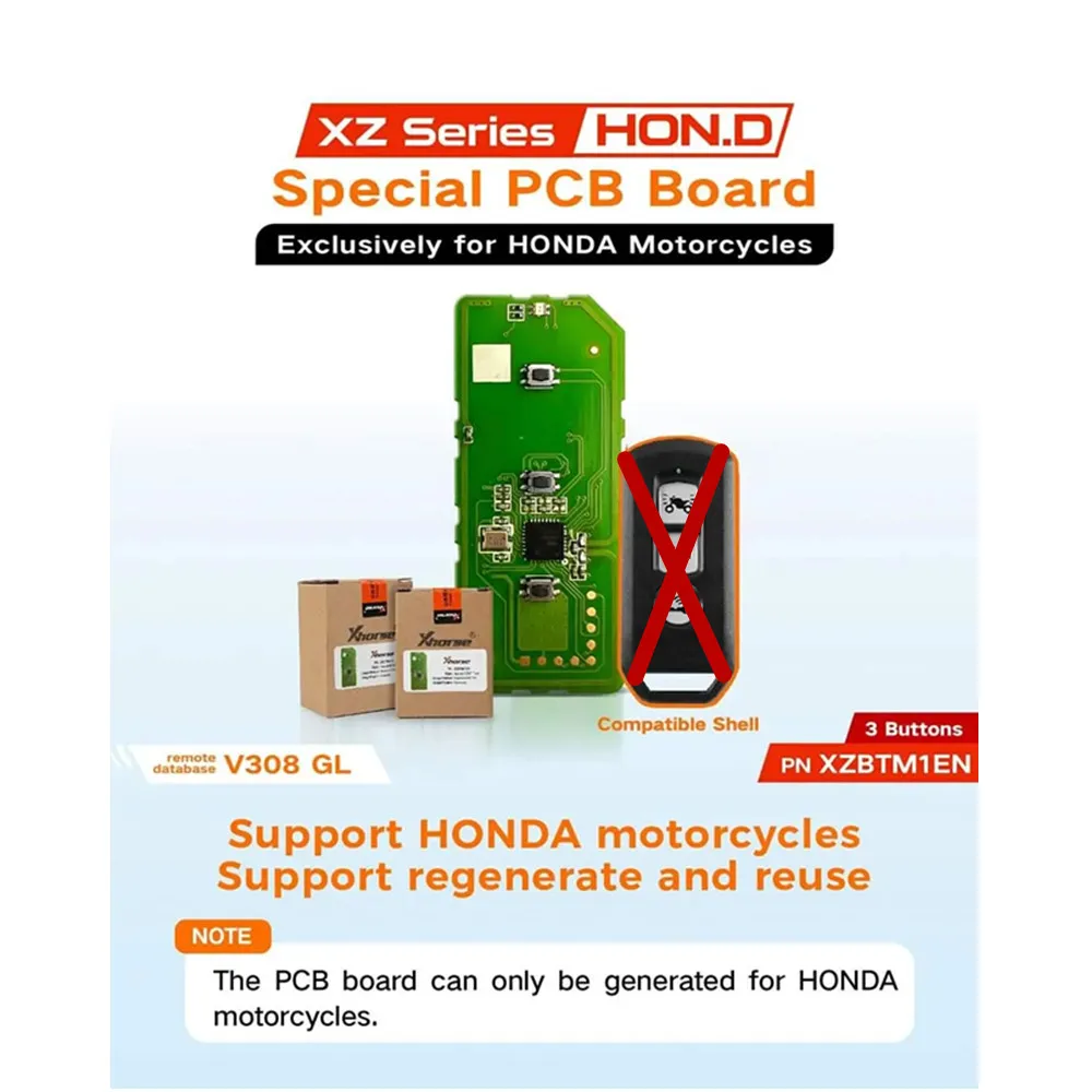 

1/2PCS Xhorse XZBTM1EN Special PCB Board Exclusively for Honda Motorcycles Key